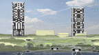 Панорамный вид со стороны реки Москвы. Вариант 3